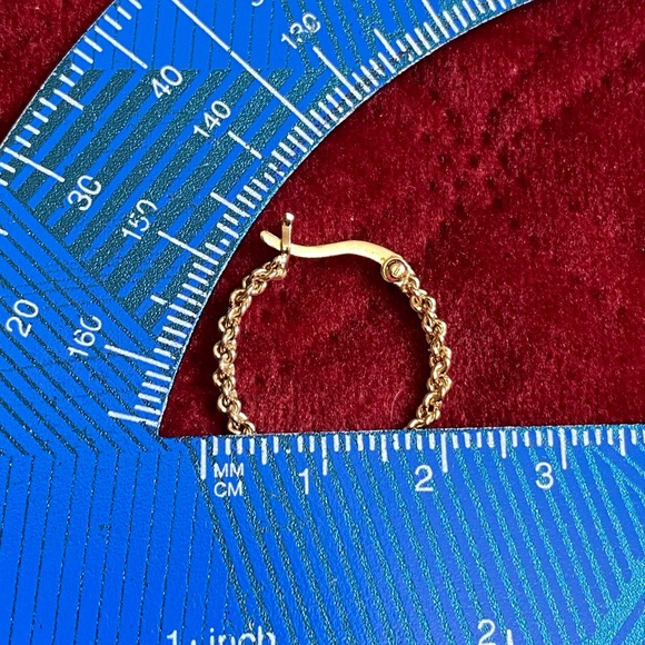 vintage yellow gold over 925 sterling silver hoop earrings. - Picture 9 of 15